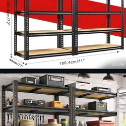 BRAND NEW 5-Tier Heavy Duty Metal Shelving - 2 Units in 1 Box!