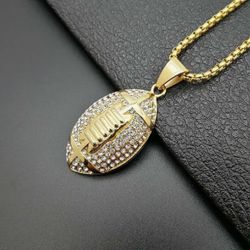 Gold Football Necklace