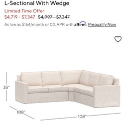 Pottery Barn Cameron Sectional Couch 