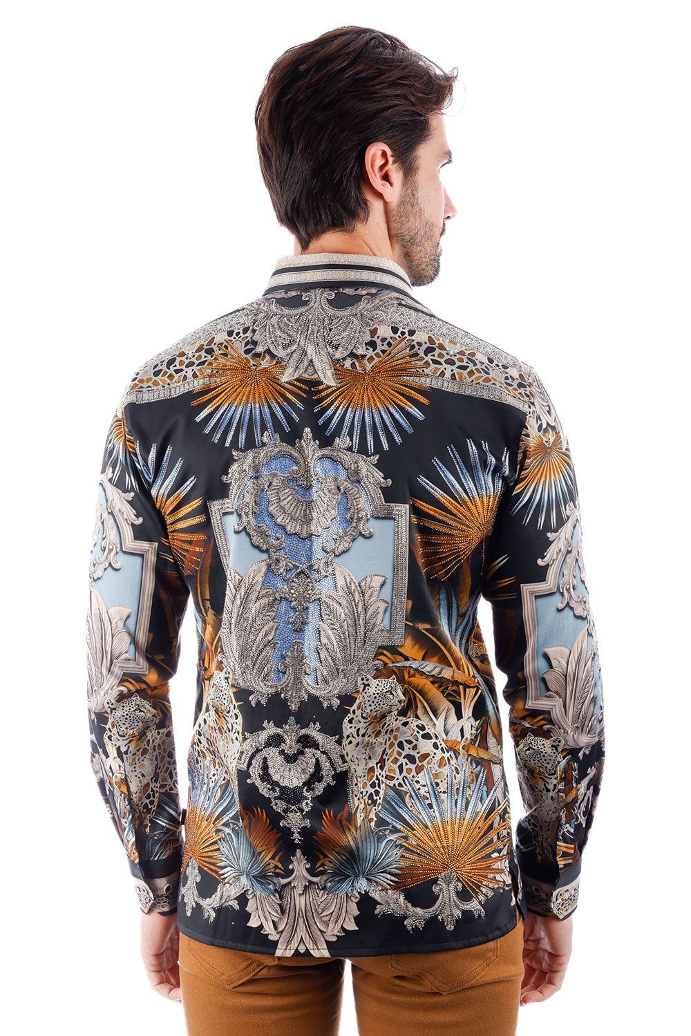 THE RAGE LOOK RHINESTONE LONG SLEEVE SHIRT