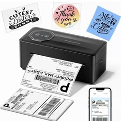 Bluetooth Thermal Shipping Label Printer, A646 Wireless 4x6 Label Printer for Small Business and Shipping Packages, Compatible with iPhone Android Win