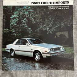 1981 Plymouth imports champ sapporo arrow pickup dealer advertisement  11 x 11” multi page 
