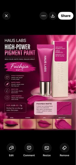 Haus Labs High-Power Pigment Paint Fuchsia Matte
