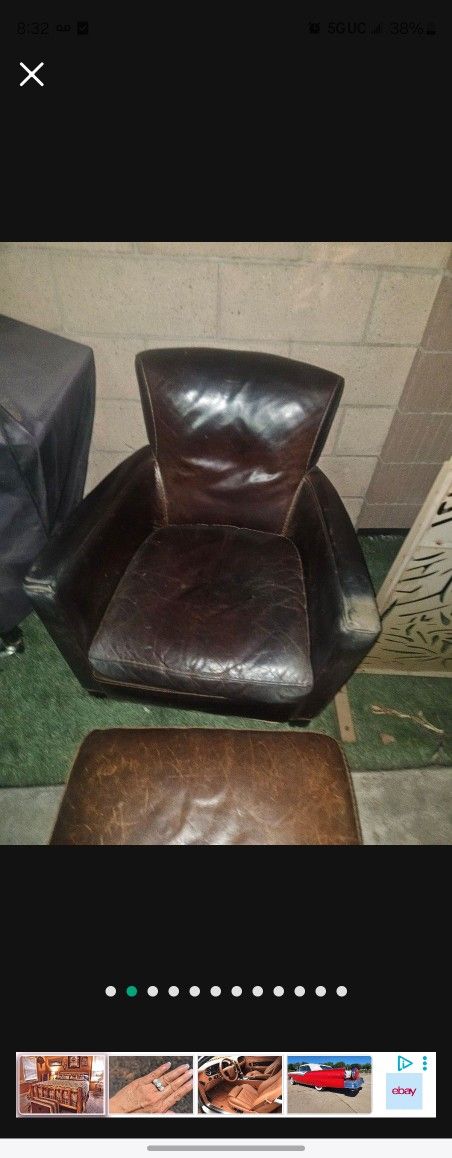 Leather ARMCHAIR/OTTERMAN