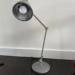 Modern Adjustable Gray Desk Lamp – Task Light, Swing Arm, Industrial Style Dorm Office 