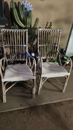 USED VINTAGE BOHO RATTAN CHAIRS