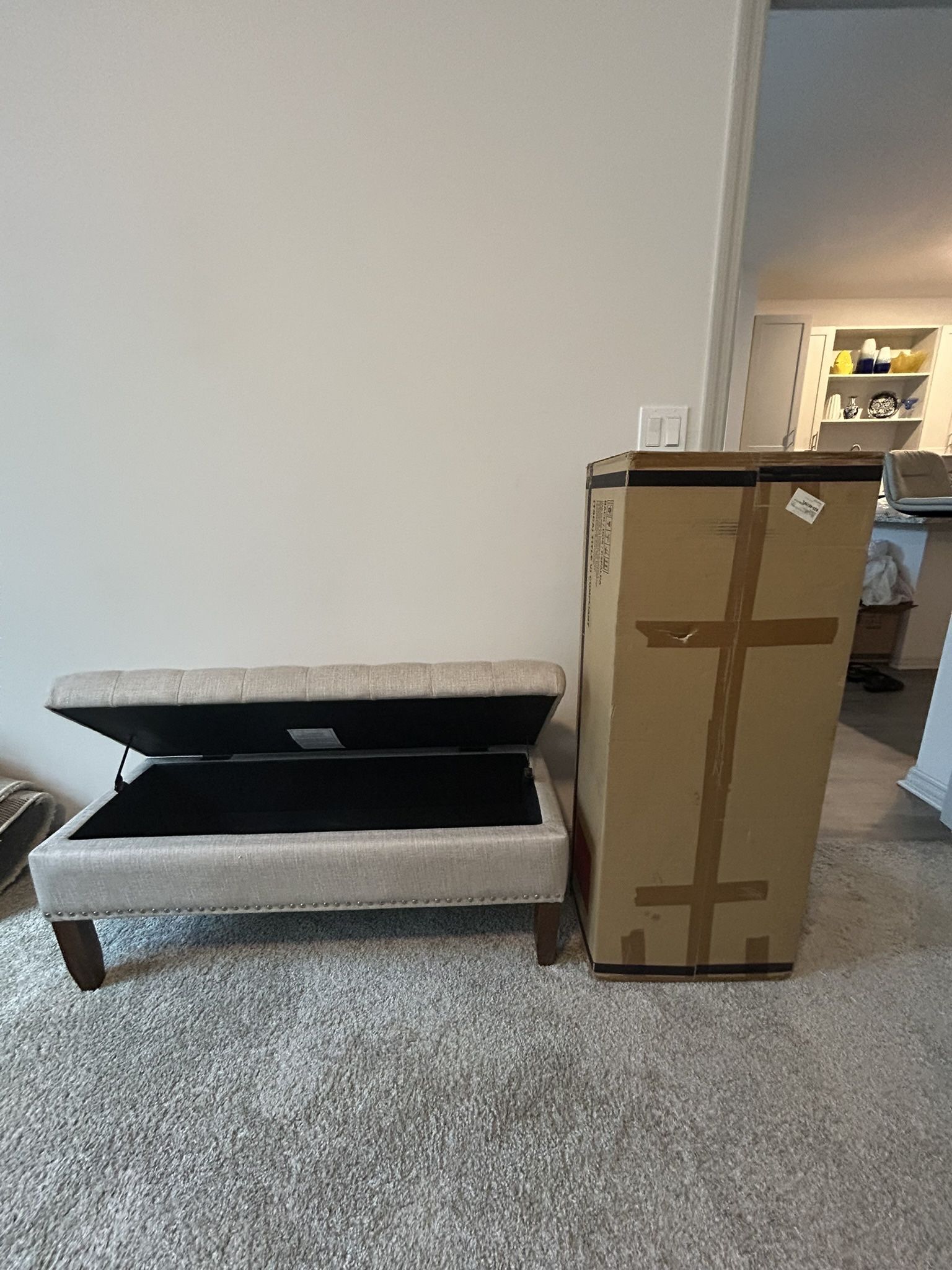 Beige Storage Bench New In Box