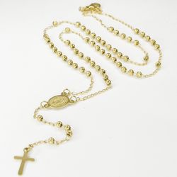 Rosary Beads Necklace Gold Plated Blessed by Pope 