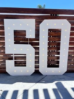 Large Number 50 with lights