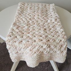 New - Hand Knitted Baby Blanket 