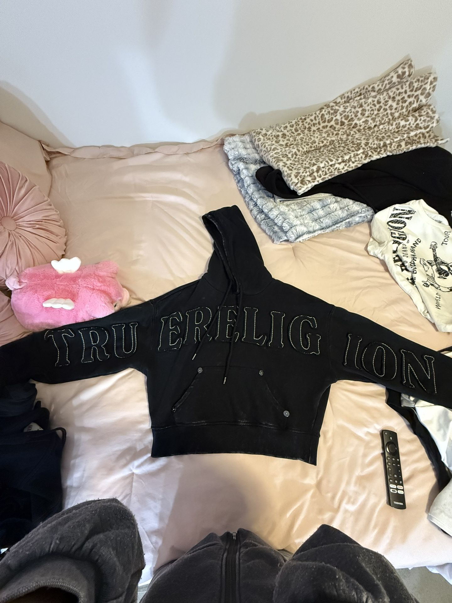 True Religion Vintage Applique Logo Hoodie