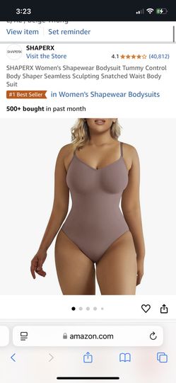 SHAPERX Women's Shapewear Bodysuit Tummy Control Body Shaper Seamless Sculpting Snatched Waist Body Suit