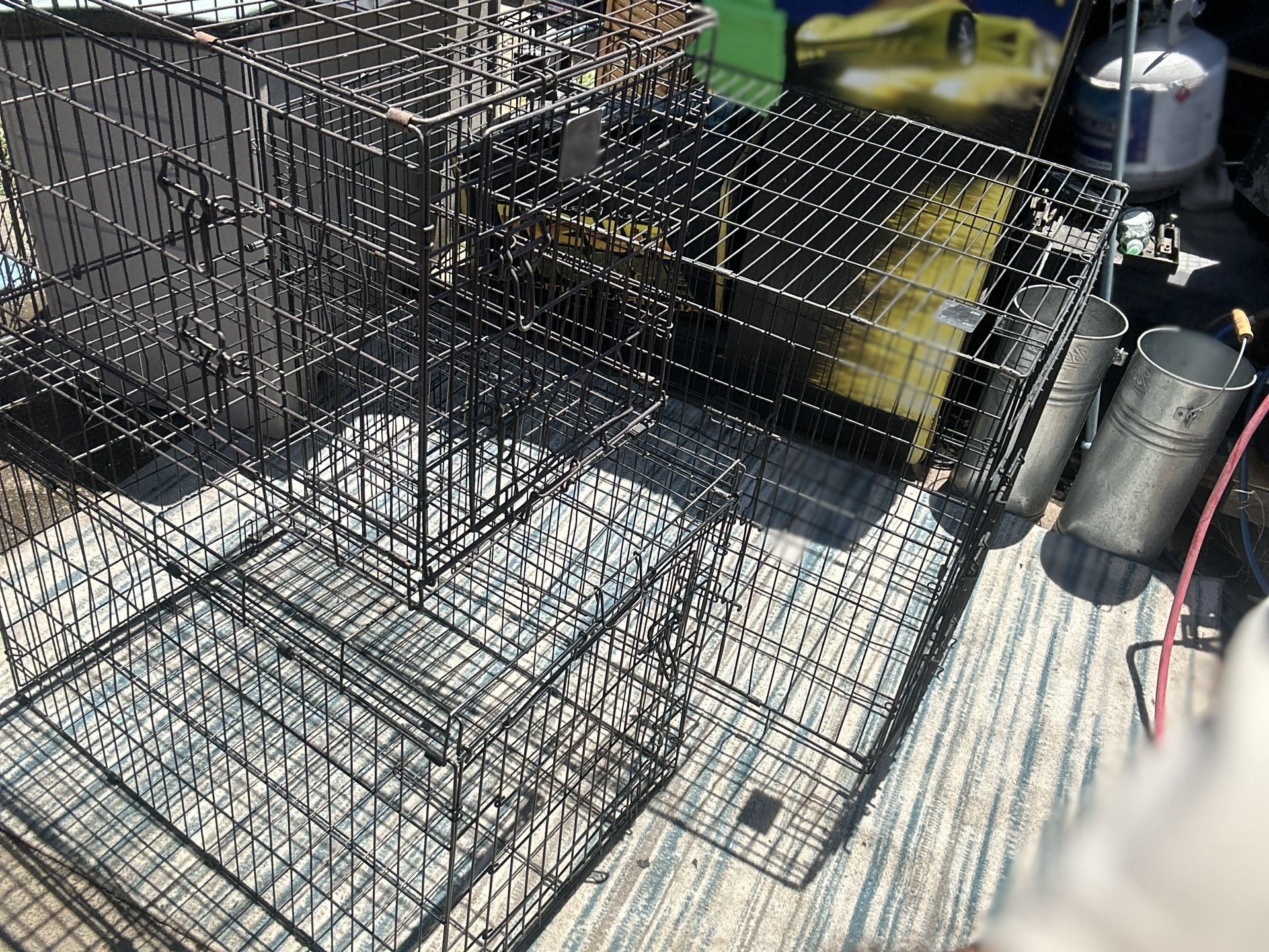 3 Different Size Crates For Dogs -from 30-36 And 48 Long And Heights Vary