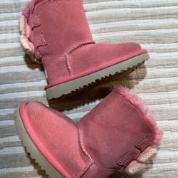Ugg Bailey Bow Knit Bows Toddlers Girls Boot Punch Pink Size US 7 Toddler Rare Find!
