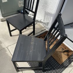 Set Of Four Black Ikea Chairs