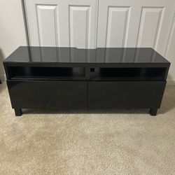 IKEA TV bench with drawers, Glass Top- black