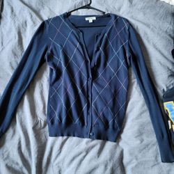 Navy Cardigan Sweater
