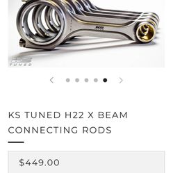 H22 KS Tuned X-beam Connecting Rods With ARP Bolts