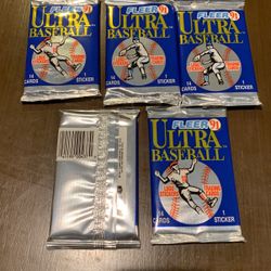 1991 Ultra Fleer Baseball Sealed Packs Total 25