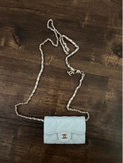 Chanel White Caviar Quilted Micro Belt Bag Gold Hardware