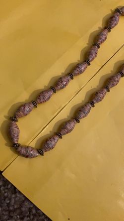Handmade Paper Beaded Necklace
