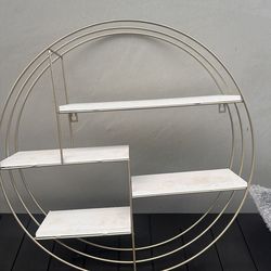 Round Gold Metal Wall Shelf