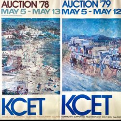 VINTAGE Rare Pair KCET Auction Prints 1978 & 1979 BOTH SIGNED by MARCO SASSONE
