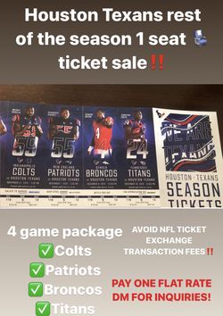 Houston Texans rest of season 1 seat 💺 ticket sale package! Must buy package