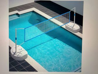 Brand new pool volleyball net set 36-48” height adjustable with stainless steel poles, balls & pump