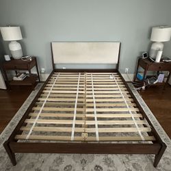Queen West Elm Mid-Century Modern Bed frame 