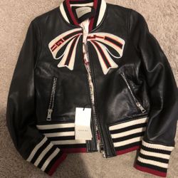 Gucci Women’s Leather Bow Jacket. Size XS. Retails $3900.