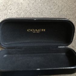 Original COACH Signature Black Hard Clamshell Eye Glass Sun Glasses Case 6 X 2.5”. 