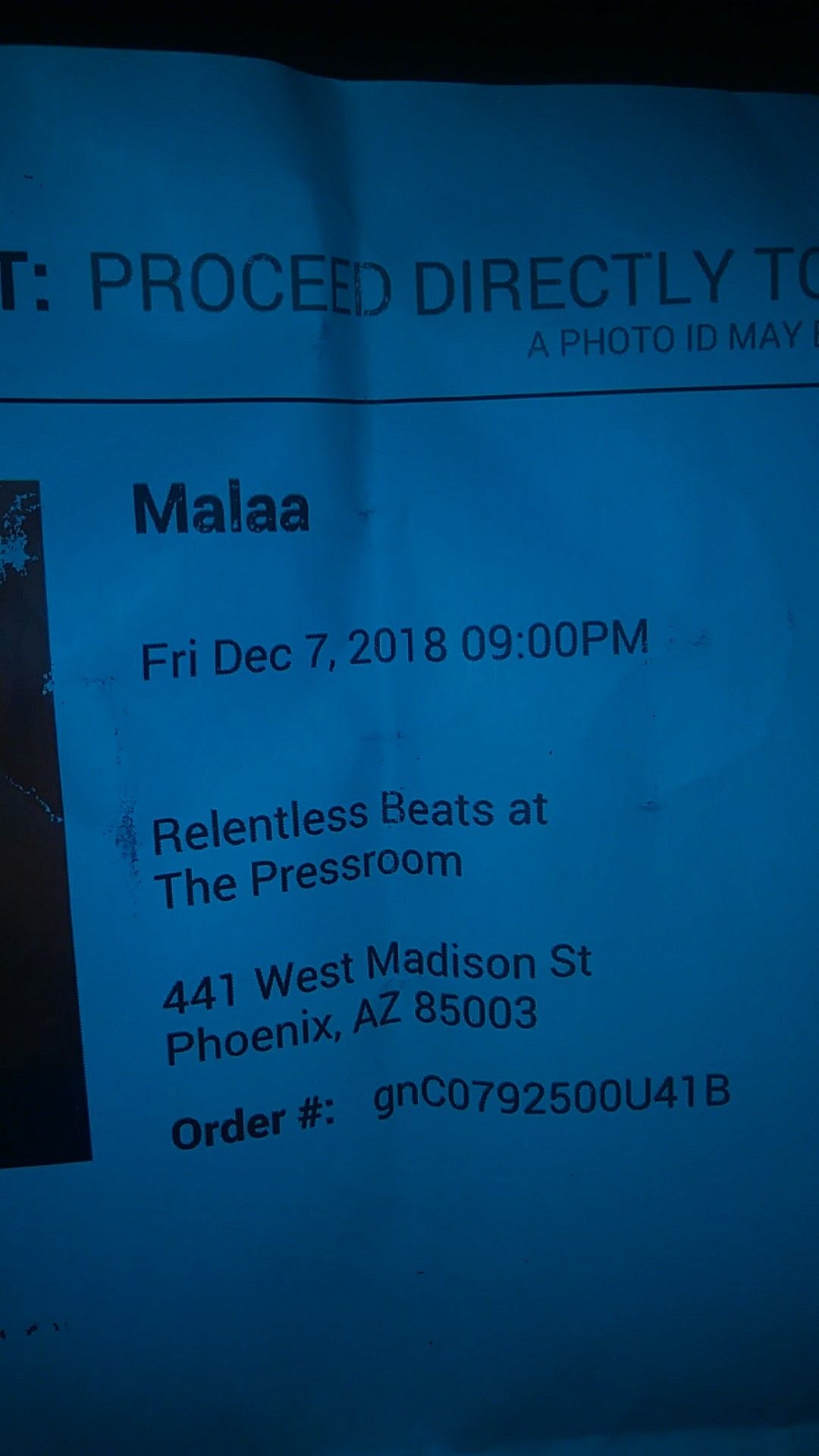 Onw tixkwt MALLA tonight!! $75