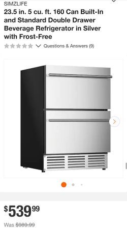 Built-in Double Drawer Beverage Refrigerator 