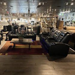 Black Power Reclining Couch And Loveseat