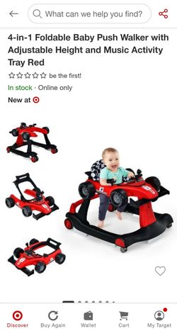BABY JOY 4-in-1 Baby Walker, Foldable Activity Car Baby Walker
