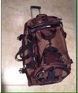 large brown dufflebag with wheel frame & handle beautiful condition