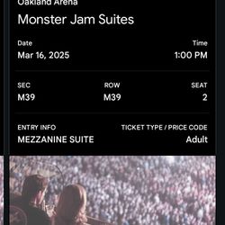 Monster Jam Mezzanine Suite Ticket 
