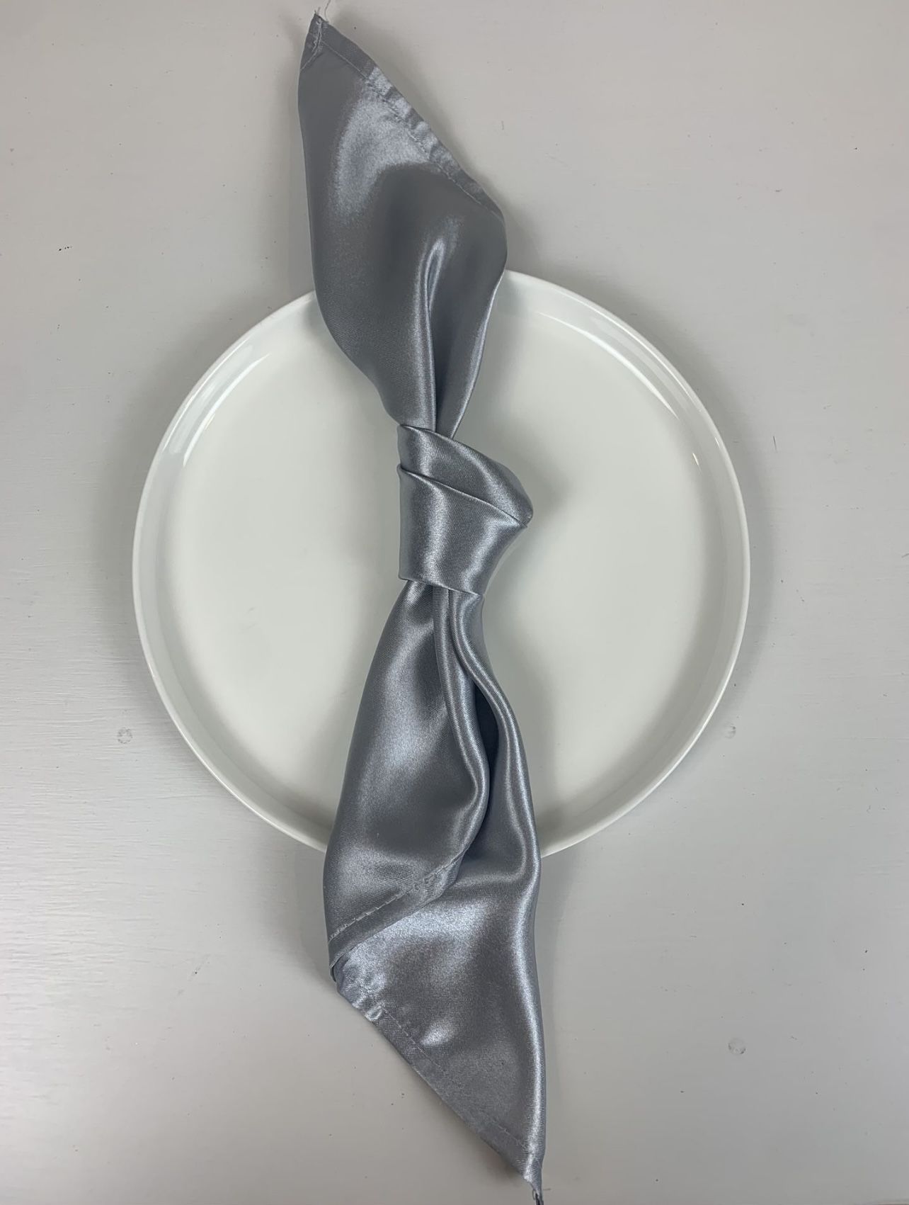14 Silver Grey Satin Napkins