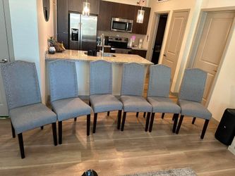 Six Grey Dining Chairs