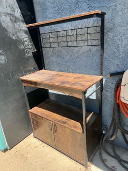 Industrial Baker's Rack with Cabinet