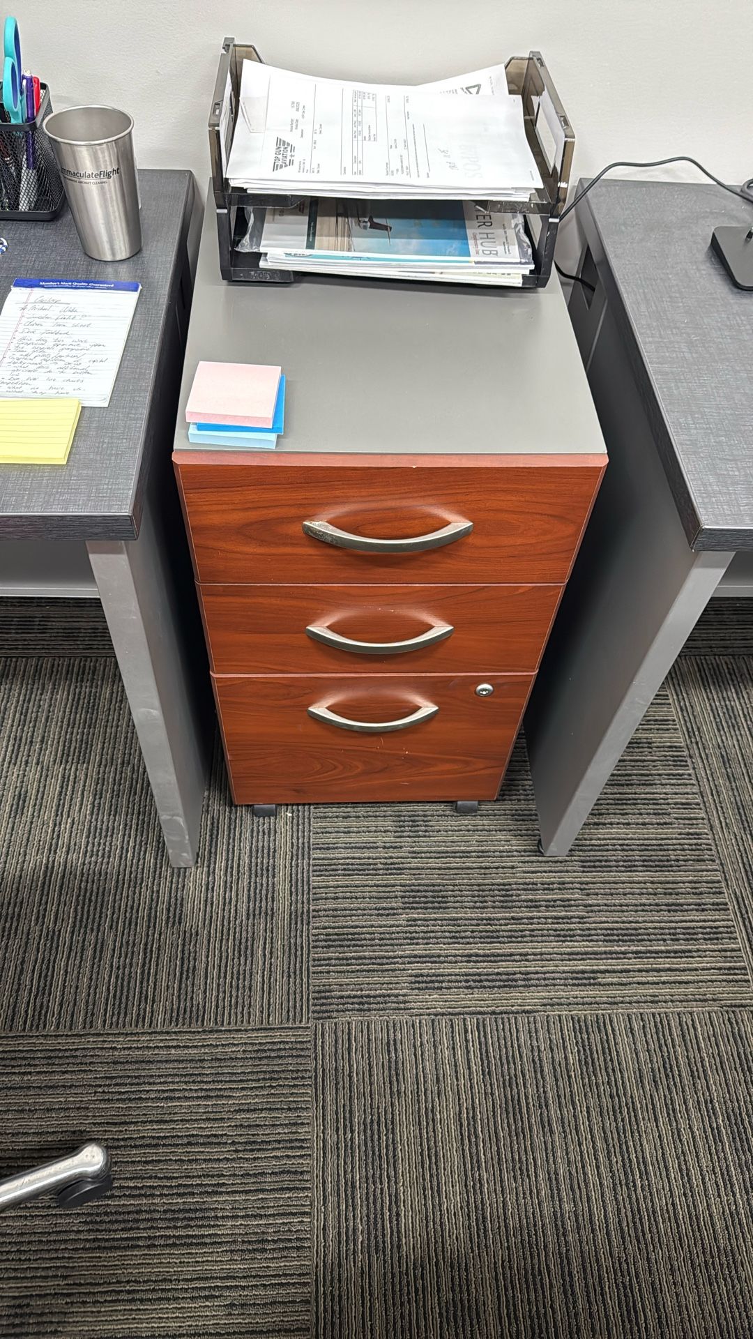 Wooden filing Cabinet on wheels