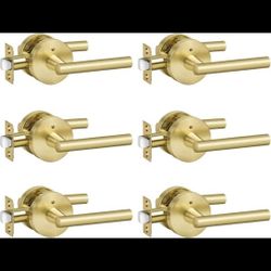 Gold Interior Door Handles lock Gold Privacy Lever matching lever Heavy Duty farmhouse modern 6 pack