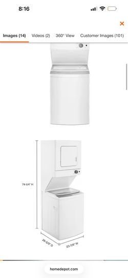 Whirlpool Stackable washer and dryer  lavadora y secadora