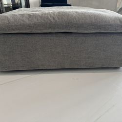 Large Square  Grey Upholstered Ottoman