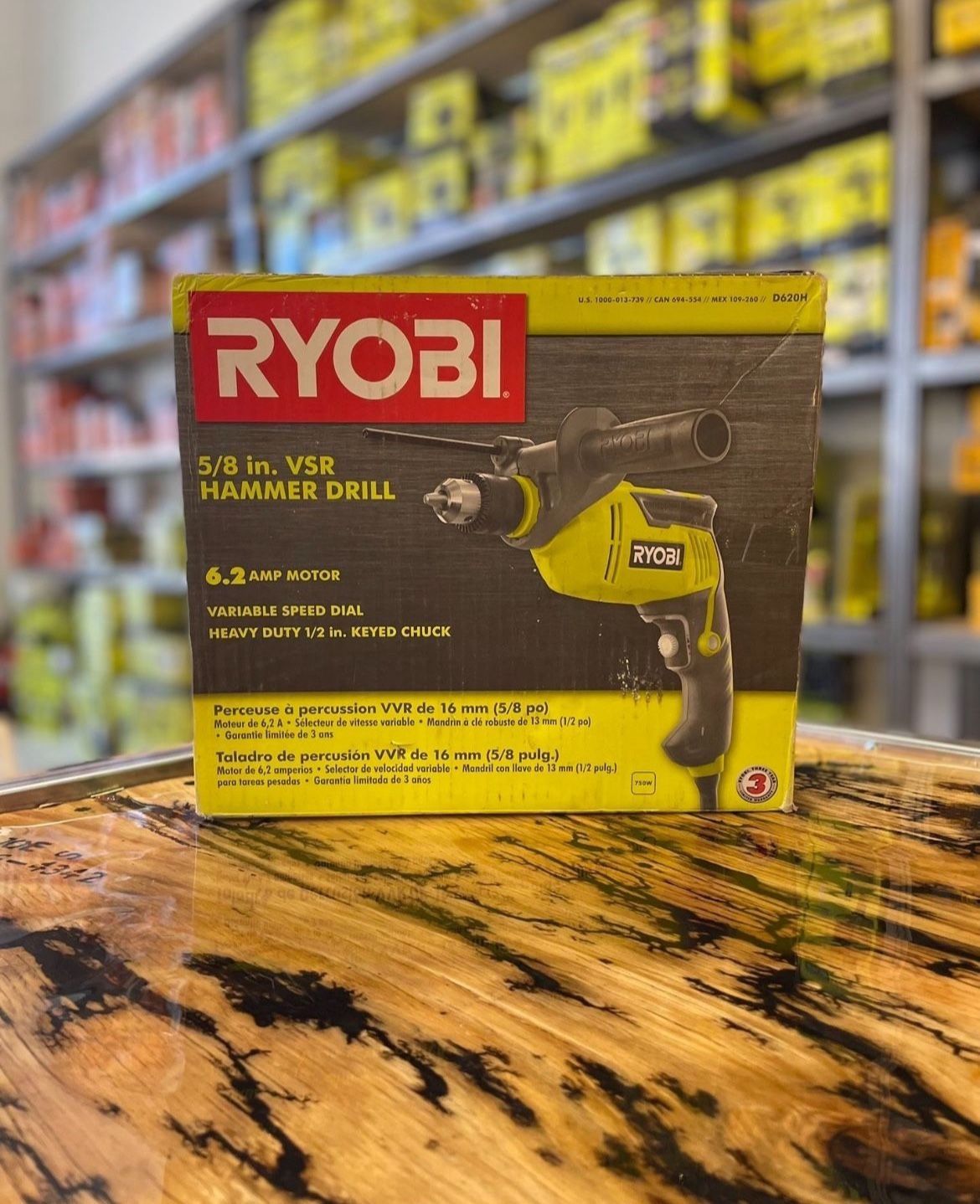 RYOBI 6.2 Amp Corded 5/8 in. Variable Speed Hammer Drill D620H