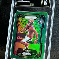 2023 Prizm 💥 Tank Dell 💥 Green Prizm Rookie GMA 10 💎 Mint - Houston Texans