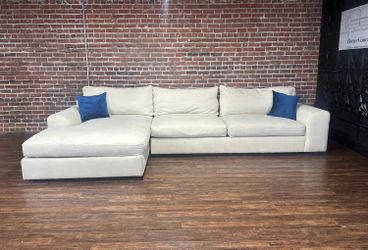 Free Delivery ivory oversized 2pc sectional sofa couch W