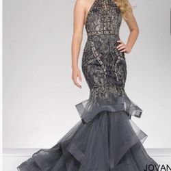 “Jovani 31554 Prom Dress - Black Beaded Mermaid Gown - Formal Evening Ball Gown”