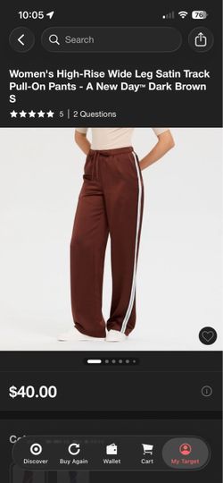 A New Day High-Rise Wide Leg Satin Track Pants size small new with tag